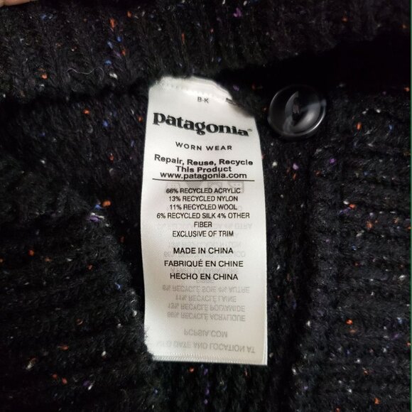Patagonia Fisherman's Stitch 3 Button Placket Recycled Material Sweater Medium - Picture 4 of 10